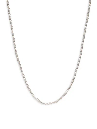 Awe Inspired Women's Sterling Silver & 2-2.5mm Seed Pearl Strand Necklace