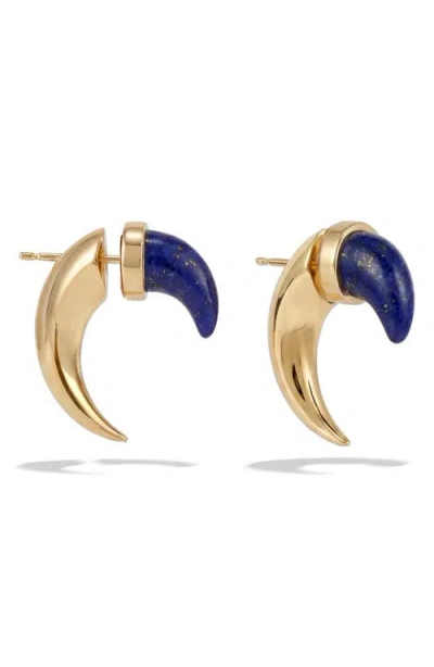 Awe Inspired X Jhené Aiko Stone Saber-tooth Front/back Earrings In Gold
