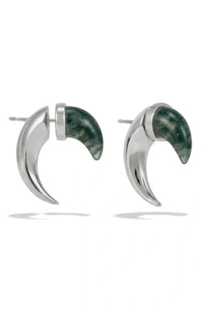 Awe Inspired X Jhené Aiko Stone Saber-tooth Front/back Earrings In Metallic