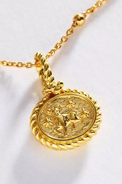 Awe Inspired Zodiac Gemstone Pendant Necklace In Gold
