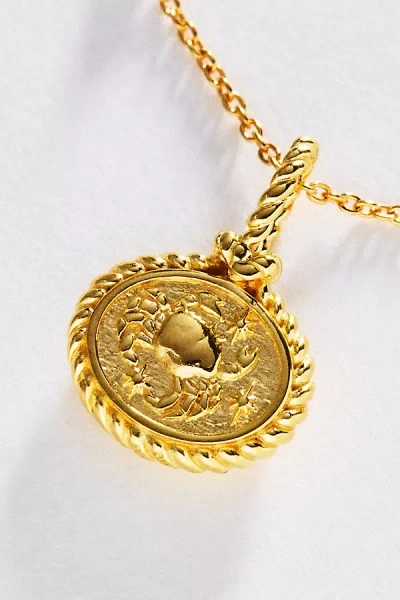 Awe Inspired Zodiac Gemstone Pendant Necklace In Gold