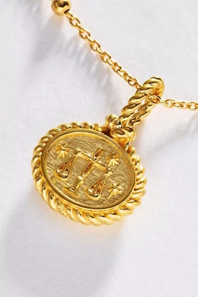 Awe Inspired Zodiac Gemstone Pendant Necklace In Gold