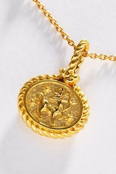 Awe Inspired Zodiac Gemstone Pendant Necklace In Gold