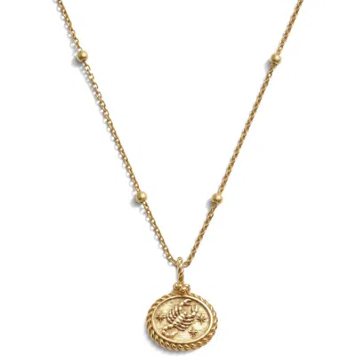 Awe Inspired Zodiac Pendant Necklace In Gold