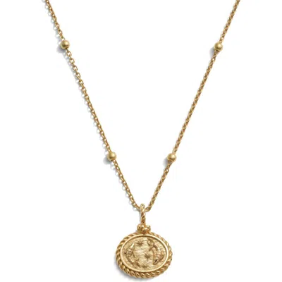 Awe Inspired Zodiac Pendant Necklace In Gold