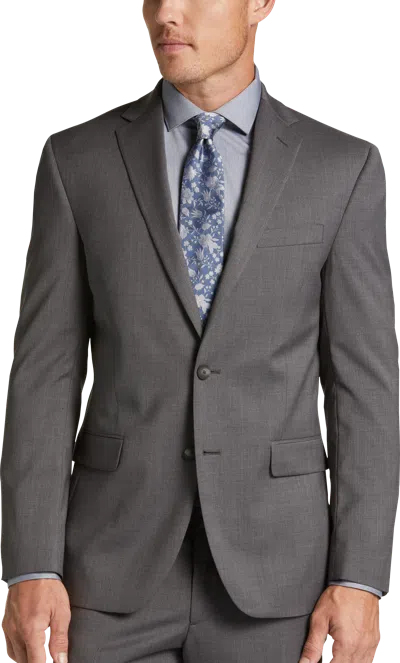 Awearness Kenneth Cole Big & Tall Chillflex Executive Fit Premium Wool Blend Men's Suit Jacket In Gray
