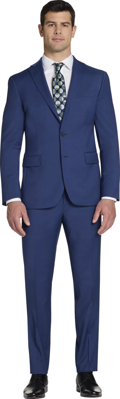 Awearness Kenneth Cole Big & Tall Chillflex Modern Fit 3-piece Men's Suit In Blue
