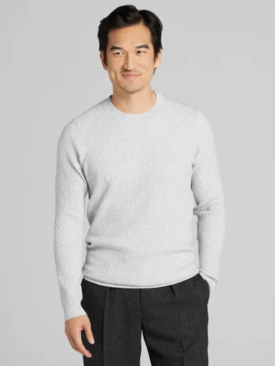 Awearness Kenneth Cole Big & Tall Men's Basketweave Crewneck Sweater In Gray