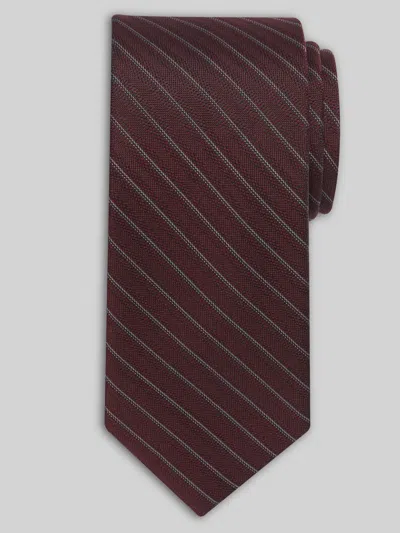 Awearness Kenneth Cole Big & Tall Men's Bit & Byte Stripe Tie Burgundy - Size: Xlong In Red