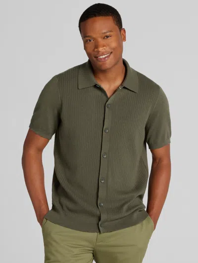 Awearness Kenneth Cole Big & Tall Men's Button Front Sweater In Green