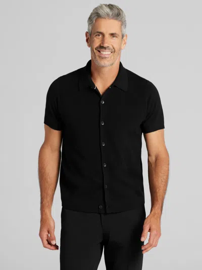 Awearness Kenneth Cole Big & Tall Men's Button Front Sweater In Black