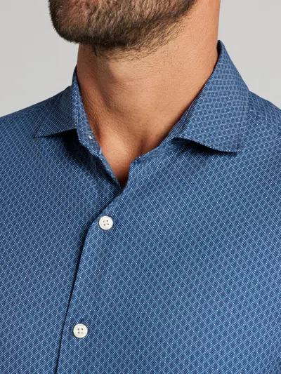 Awearness Kenneth Cole Big & Tall Men's Chillflex Modern Fit 4-way Stretch Button Up Shirt In Blue