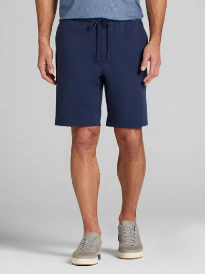 Awearness Kenneth Cole Chillflex Modern Fit Stretch Ripstop Dobby Shorts 9" In Blue
