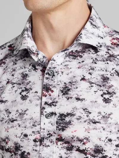 Awearness Kenneth Cole Big & Tall Men's Chillflex Slim Fit 4-way Stretch Button Up Shirt In Red