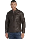 Awearness Kenneth Cole Big & Tall Men's Faux Leather Moto Jacket In Brown