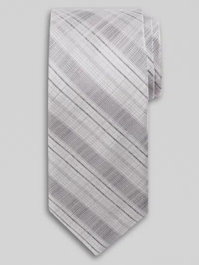 Awearness Kenneth Cole Big & Tall Men's Fineline Plaid Tie Charcoal - Size: Xlong