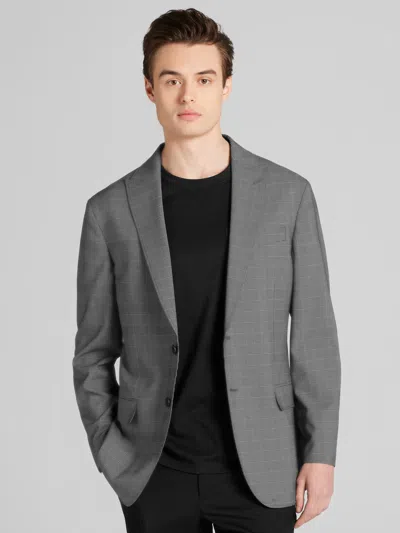 Awearness Kenneth Cole Big & Tall Men's Modern Fit Plaid Seersucker Sport Coat In Gray