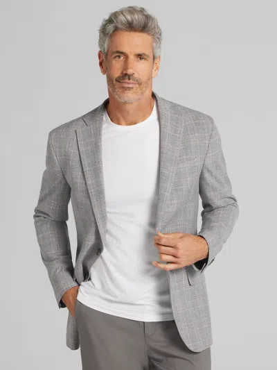 Awearness Kenneth Cole Big & Tall Men's Modern Fit Plaid Sport Coat In Silver