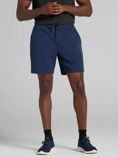 Awearness Kenneth Cole Big & Tall Men's Modern Fit Stretch Ripstop Dobby Chillflex Shorts In Blue