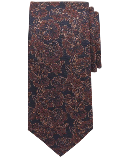 Awearness Kenneth Cole Big & Tall Men's Narrow Hibiscus Tie In Brown