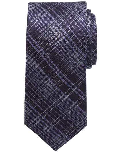 Awearness Kenneth Cole Big & Tall Men's Narrow Stitch Plaid Tie Purple - Size: Xlong