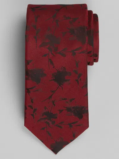 Awearness Kenneth Cole Big & Tall Men's Photosynthesis Floral Tie Burgundy - Size: Xlong In Red