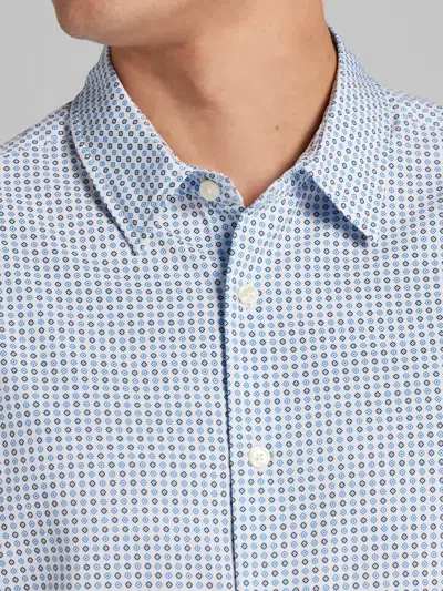 Awearness Kenneth Cole Big & Tall Men's Slim Fit 4-way Stretch Button Up Shirt In Blue