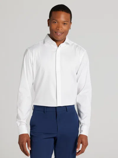 Awearness Kenneth Cole Big & Tall Men's Slim Fit Covered Placket Dress Shirt In White