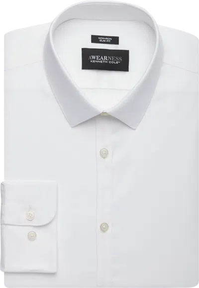 Awearness Kenneth Cole Big & Tall Men's Slim Fit Performance Dress Shirt In White