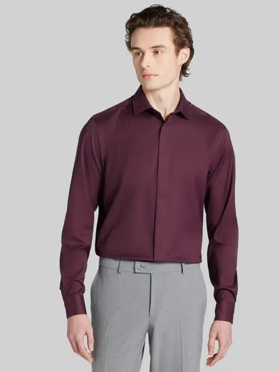 Awearness Kenneth Cole Slim Fit Performance Dress Shirt Burgundy - Size: 17 1/2 32/33