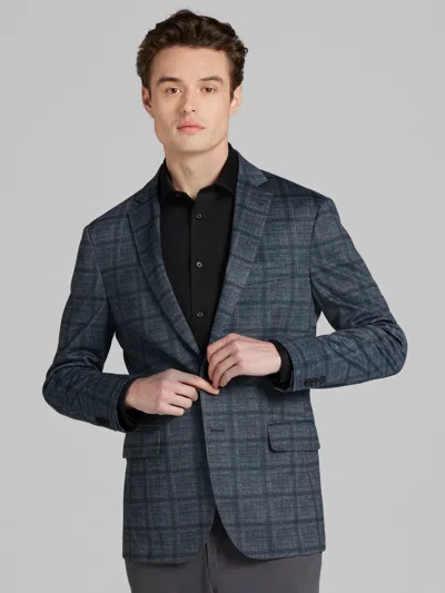 Awearness Kenneth Cole Big & Tall Men's Slim Fit Plaid Knit Sport Coat In Gray