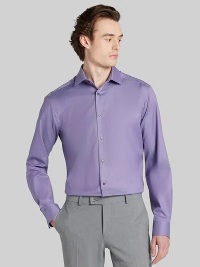 Awearness Kenneth Cole Big & Tall Men's Slim Fit Sharkskin Dress Shirt In Purple