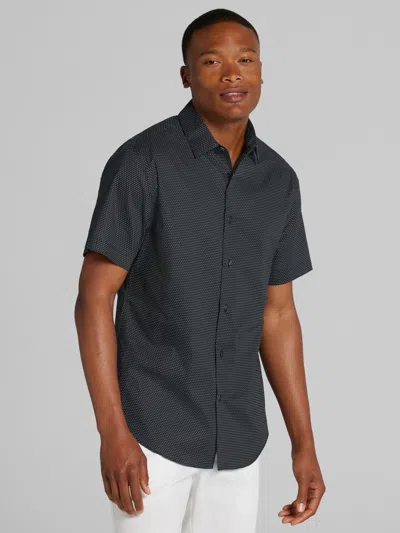 Awearness Kenneth Cole Big & Tall Men's Slim Fit Short Sleeve Button Up Shirt In Gray