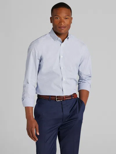 Awearness Kenneth Cole Big & Tall Men's Slim Fit Ultra Performance Stretch Plaid Dress Shirt In Blue