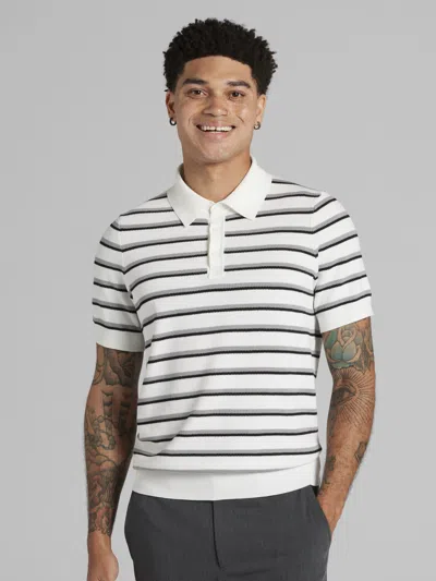 Awearness Kenneth Cole Big & Tall Men's Stripe Polo Sweater In Brown