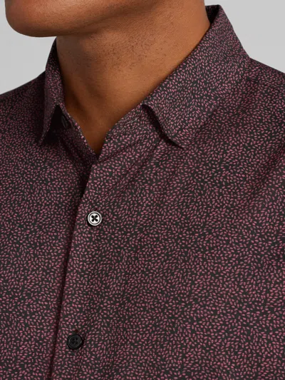 Awearness Kenneth Cole Chillflex Slim Fit 4-way Stretch Button Up Shirt In Brown