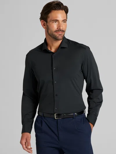 Awearness Kenneth Cole Chillflex Slim Fit 4-way Stretch Dress Shirt In Black