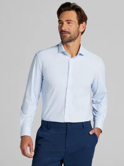 Awearness Kenneth Cole Chillflex Slim Fit Stripe 4-way Stretch Dress Shirt In Blue