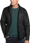 Awearness Kenneth Cole Faux Leather Moto Jacket In Black