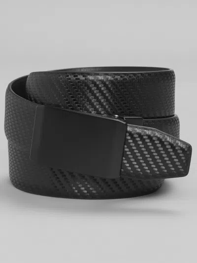 Awearness Kenneth Cole Feather Edge Reversible Compression Plaque Leather Belt In Black