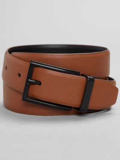 Awearness Kenneth Cole Feather Edge Reversible Stretch Leather Belt In Brown