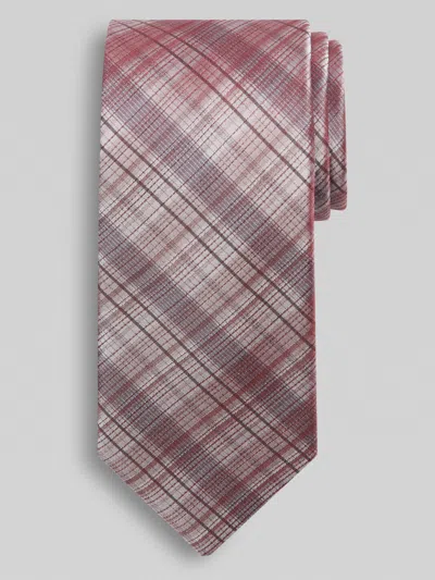 Awearness Kenneth Cole Fineline Plaid Tie Burgundy - Size: One Size In Red