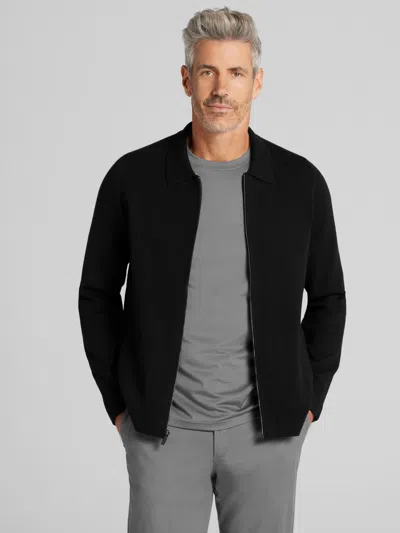 Awearness Kenneth Cole Full Zip Sweater In Black