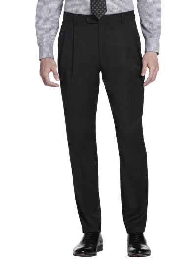 Awearness Kenneth Cole Modern Fit Pleated Men's Suit Pants In Black