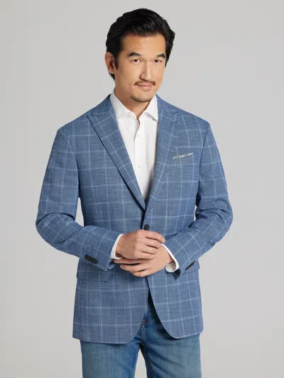 Awearness Kenneth Cole Modern Fit Windowpane Plaid Sport Coat In Blue
