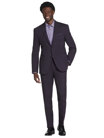 Awearness Kenneth Cole Modern Fit Wool Blend Men's Suit Jacket Purple - Size: 40 Long