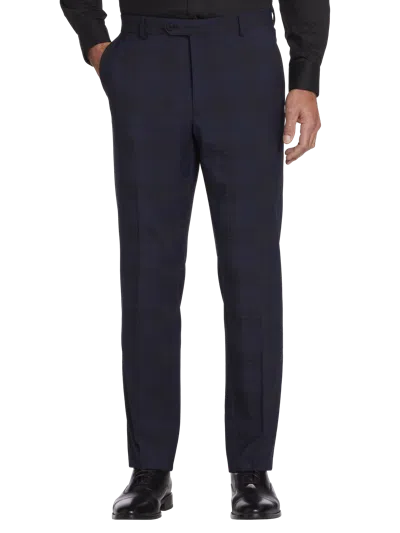 Awearness Kenneth Cole Big & Tall Modern Fit Wool Blend Men's Suit Pants In Blue