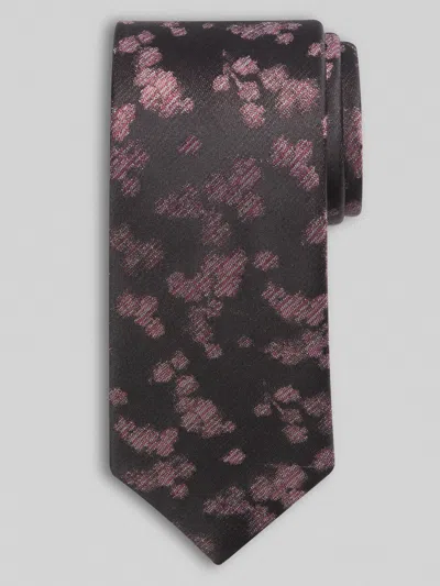 Awearness Kenneth Cole Narrow Floral Tie Burgundy - Size: One Size In Red