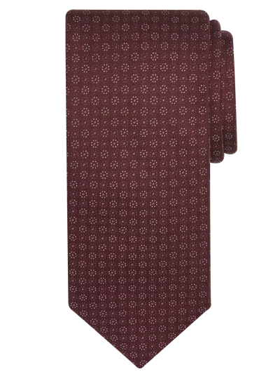 Awearness Kenneth Cole Narrow Pinpoint Silk Tie Burgundy - Size: One Size