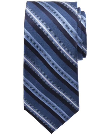 Awearness Kenneth Cole Narrow Satin Stripe Tie In Blue